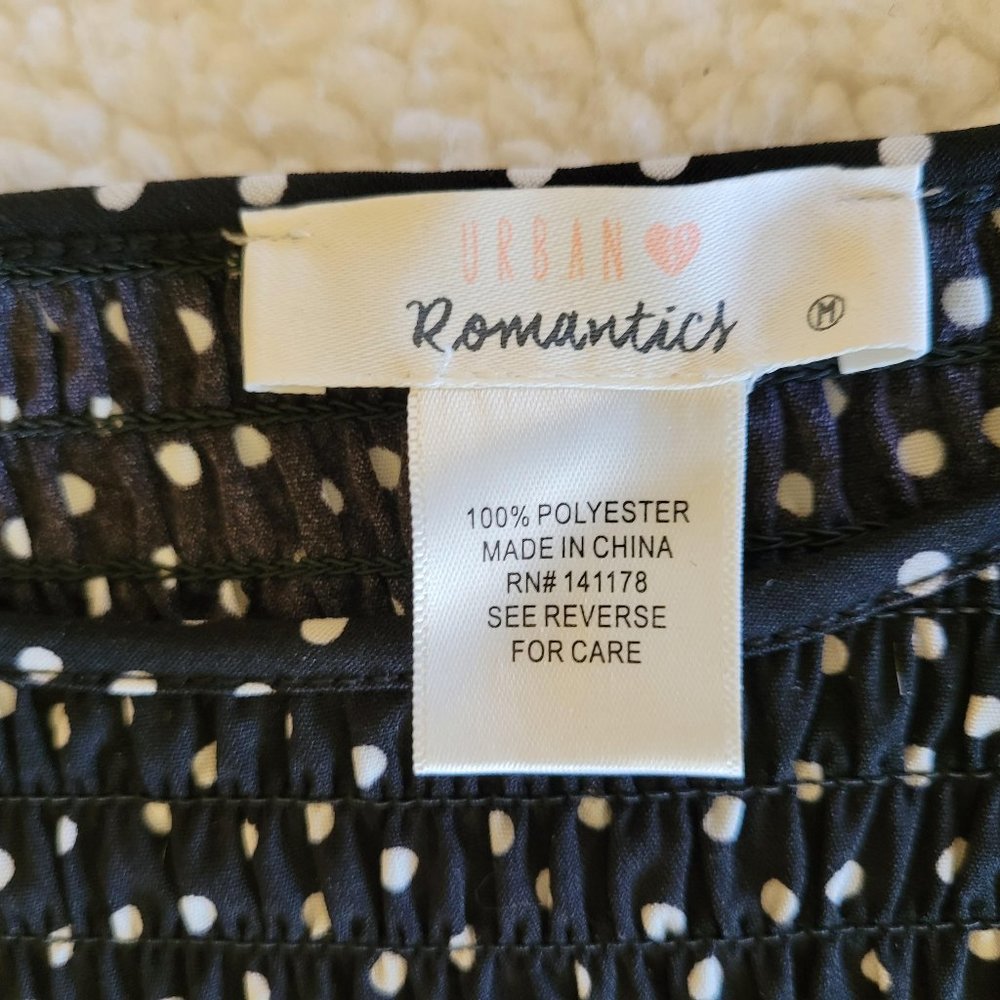 URBAN Romantics Black White Polka Dot Top M - Picture 4 of 8